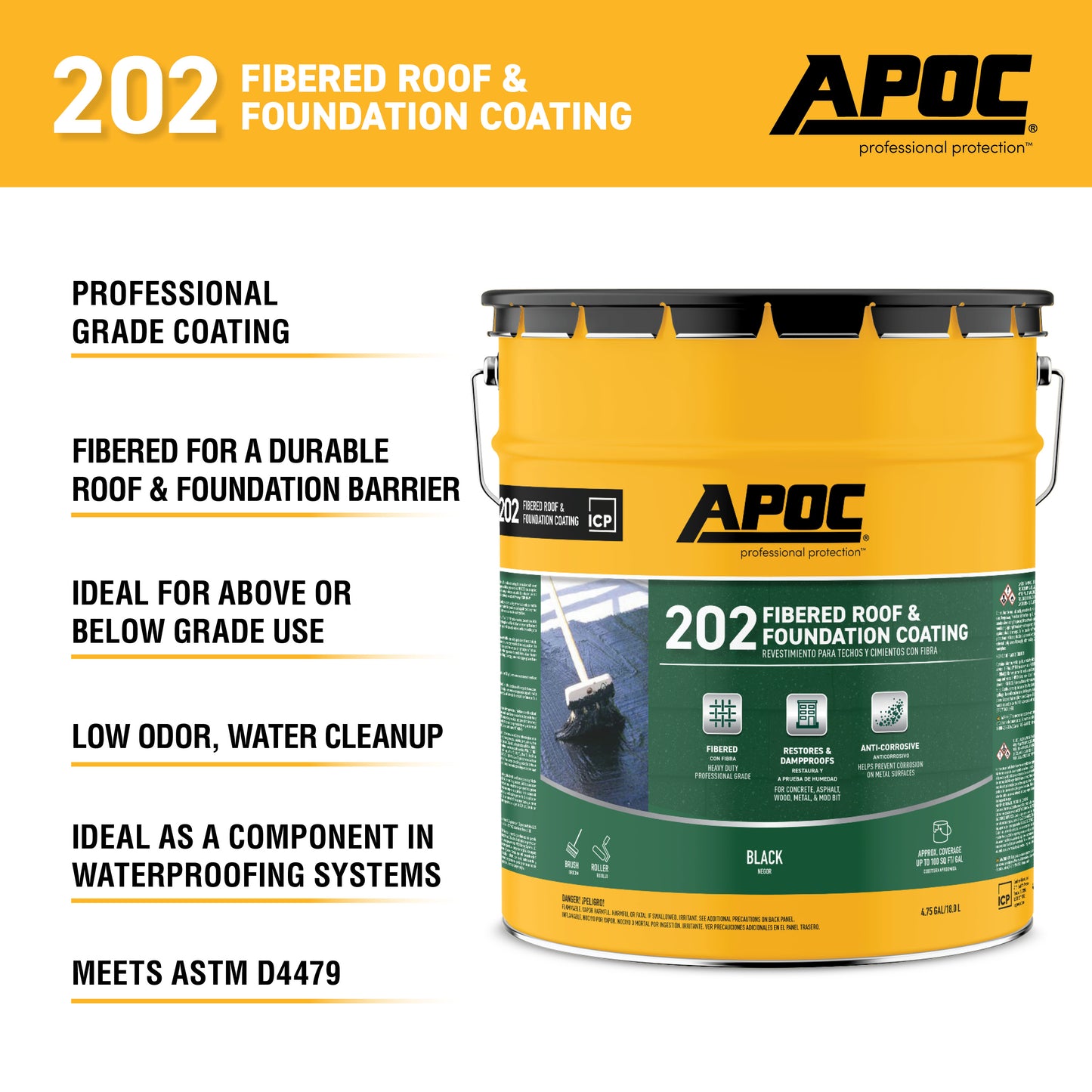 APOC<sup>®</sup> 202 Rainshield<sup>®</sup> Fibered Roof & Foundation Coating