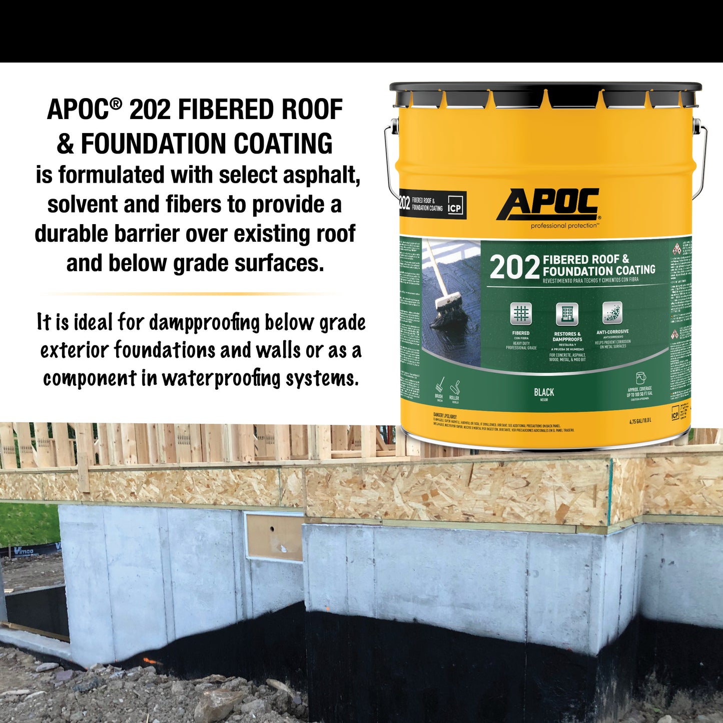 APOC<sup>®</sup> 202 Rainshield<sup>®</sup> Fibered Roof & Foundation Coating