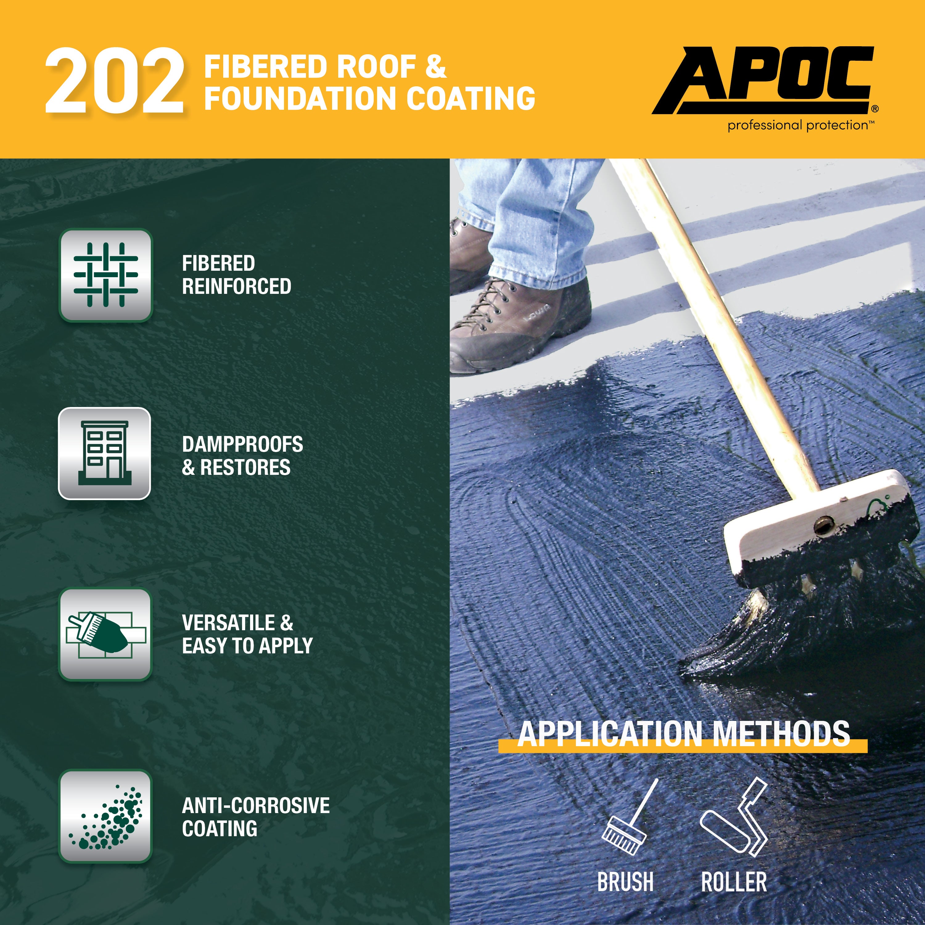 Apoc System APOC® 202 Rainshield® Fibered Roof & Foundation Coating