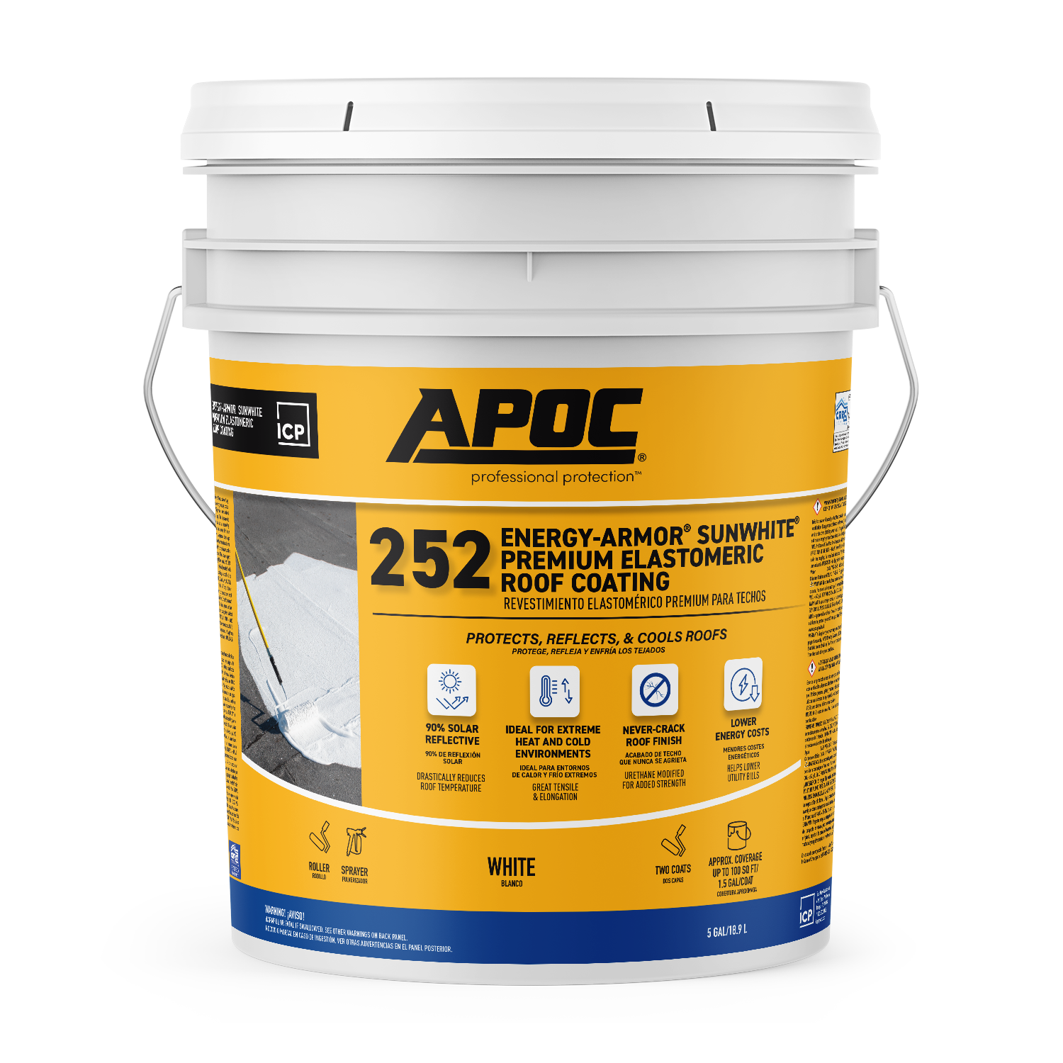APOC<sup>®</sup> 252 Energy-Armor Sunwhite<sup>®</sup> Premium Elastomeric Roof Coating