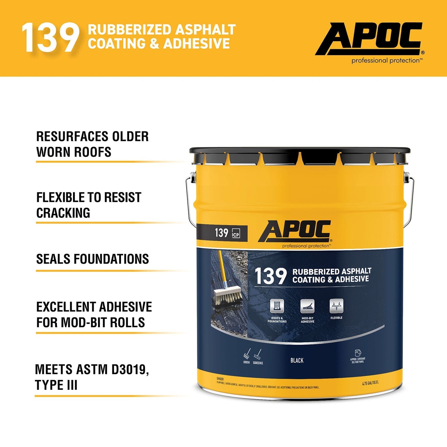 APOC<sup>®</sup> 139<br> Rubberized Asphalt Coating & Adhesive