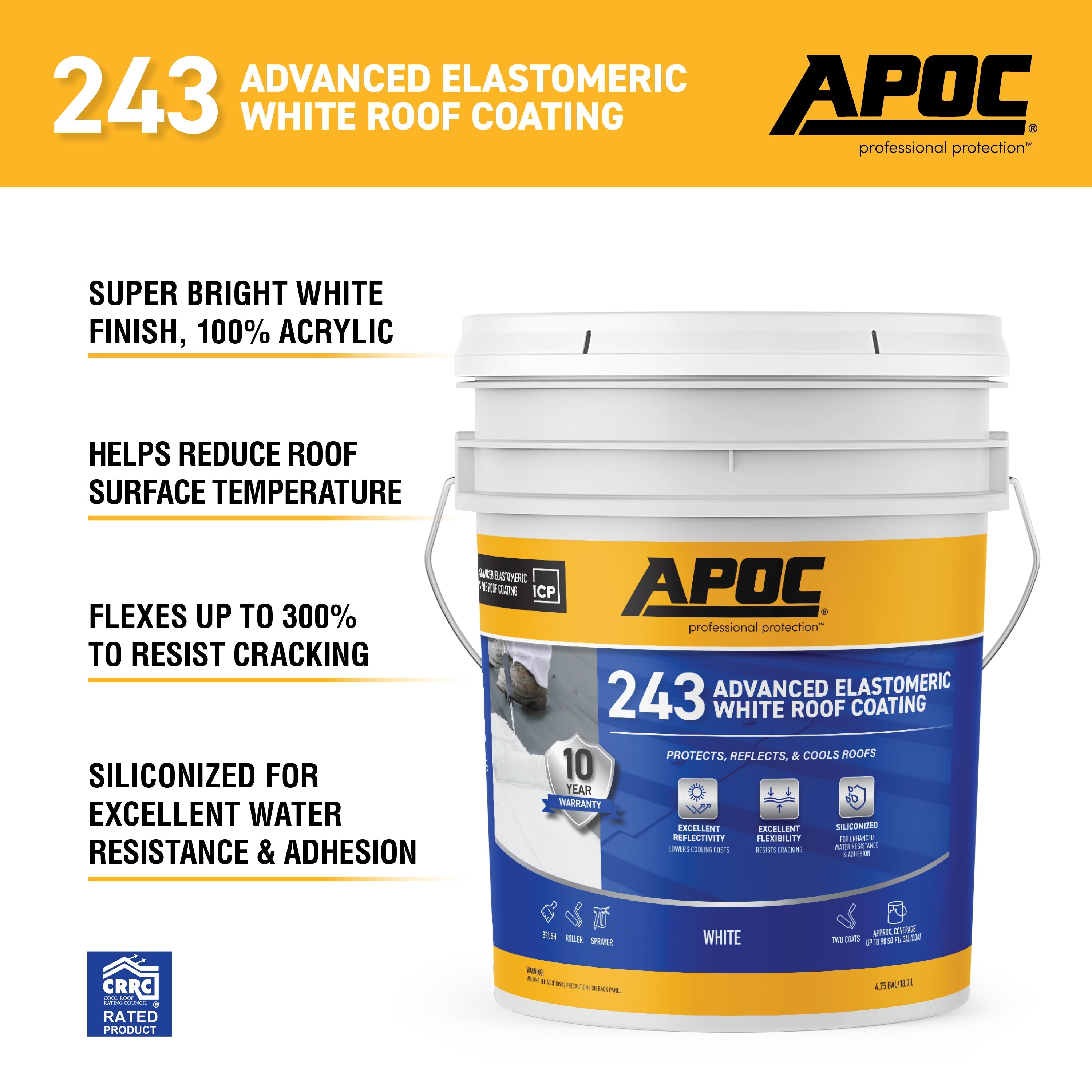 Apoc System APOC 243 Advanced Elastomeric White Roof Coating