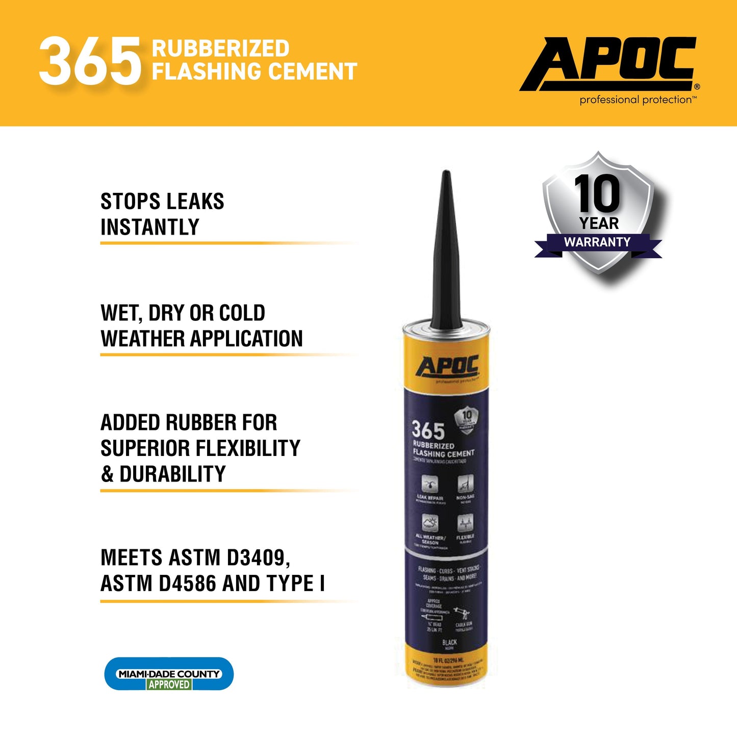APOC<sup>®</sup> 365<br> Rubberized Flashing Cement